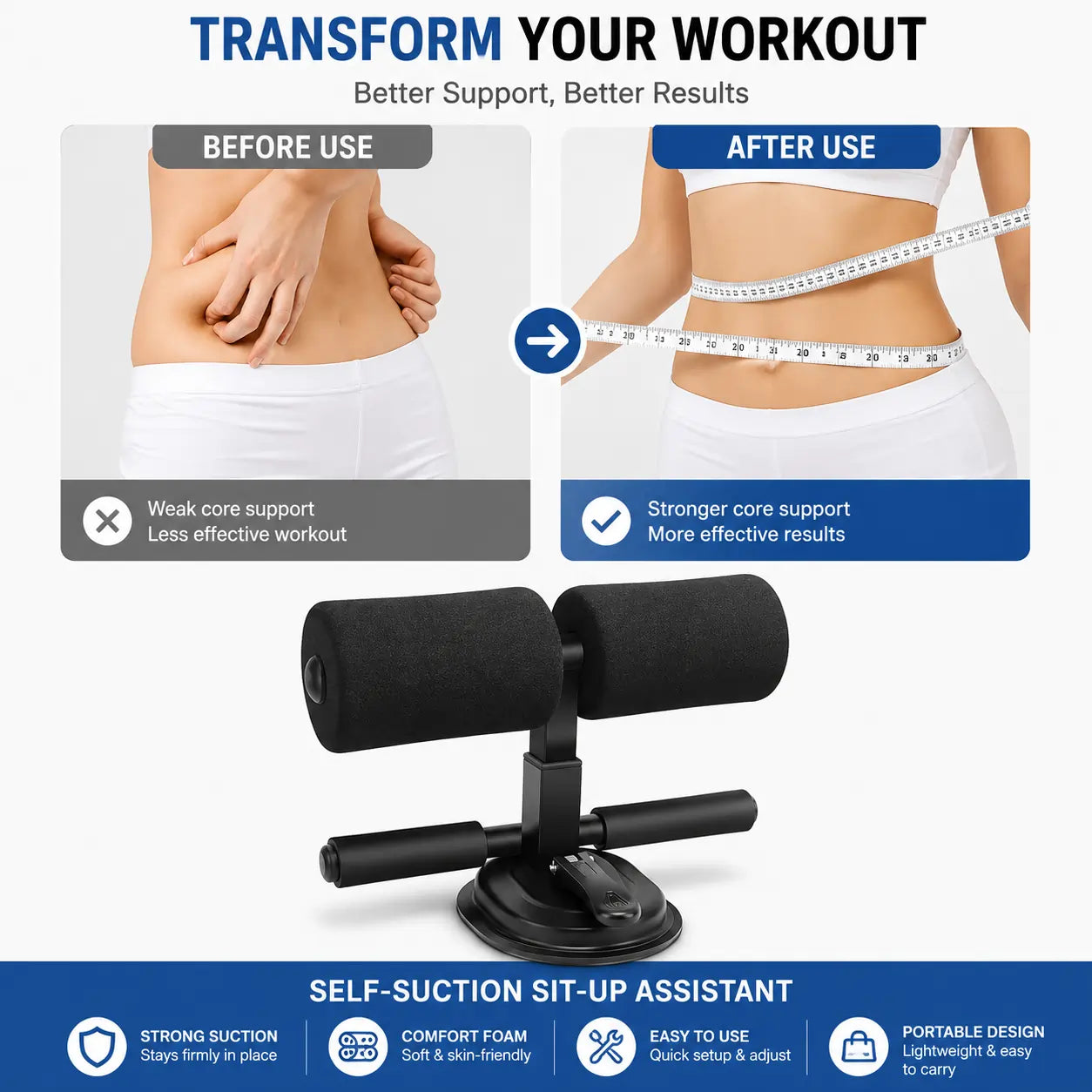 Sit-ups and Push-ups Assistant for Lose Weight Ab Exerciser Sit-up Bar (Multicolor)